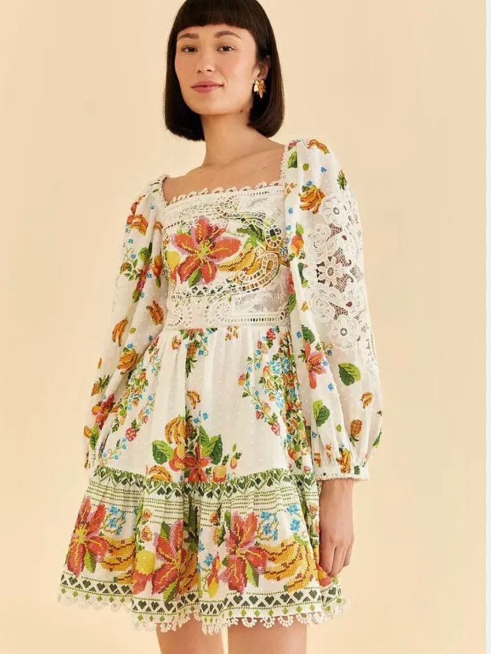NWT Farm Rio Tropical Romance Scarf Mini Dress. Retail: $250 Sz XL